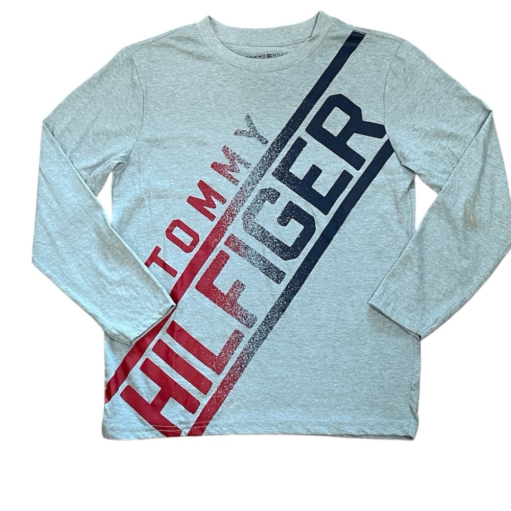 TOMMY HILFIGER BOYS LONG SLEEVE GRAY TSHIRT SIZE MEDIUM 12/14